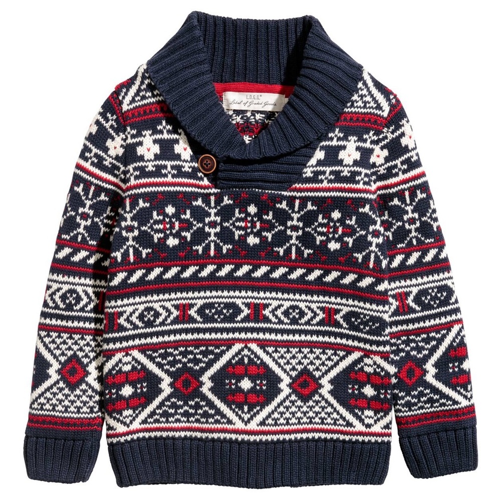 Shawl Collar Cotton Knit Sweater